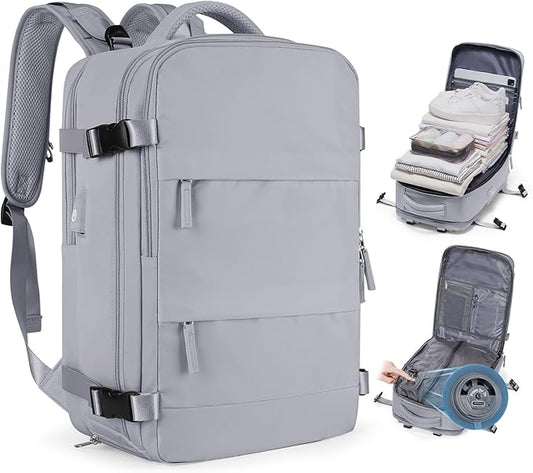 coofay Vacuum Backpack Travel with Pump Vacpack Travel Backpack with Vacuum System Mochila de Viaje Compresion al Vacio Easyvacpack Airbag Backpacks for Traveling Carry on Luggage