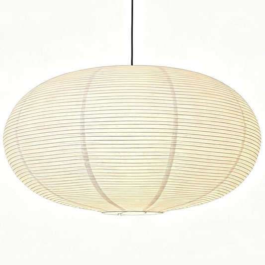 23.6'' Oval Boho Paper Lanterns for Great Room,Clip On Ceiling Light Cover | Light and Foldable, airy aesthetic,Natural Pendant Light Shade for Dining Area Living Room Hallway Bedroom Home Decor