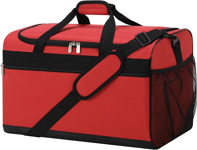 Gym Bag 20 inch Sport Duffle Bag for Men - 40L Weekender Duffel Bag for Travel - Red