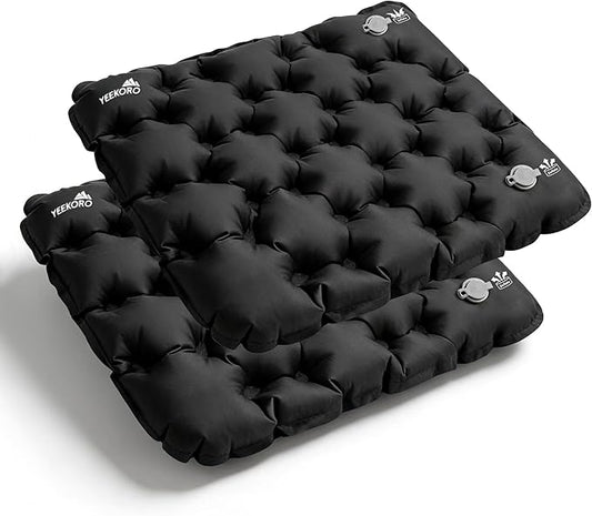 Inflatable Seat Cushion, Lightweight Camping Air Sitting Pad with Repair Cloths, Waterproof Air Cushion, Portable Air Seat Cushion for Climbing Hiking Office Airplane Car Stadium Seat