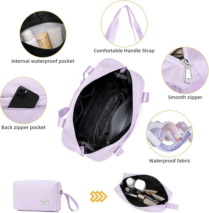 LARVENDER Carry On Luggage 22x14x9 Airline Approved, 20 Inch Hardshell & Lightweight PP Carry On Suitcase for Women with Spinner Wheels TSA Lock, Lavender