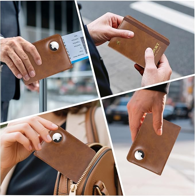 ILIYAH-Passport Cover-Passport Holder Travel Wallet-RFID Blocking Passport Case Travel Accessories Card Holder Wallet Unisex Travel Gifts (Dark Brown)
