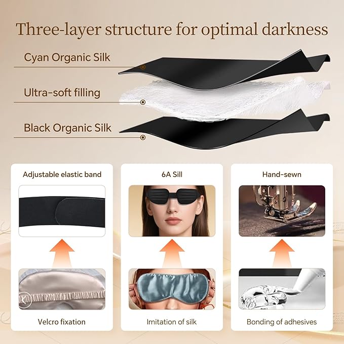 CLOZIA Sleep Mask for Men Women, Adjustable Sleeping Eye Mask, 100% Blocking Eye Masks for Sleep, Soft Comfortable for Travel & Shift Work, Gray