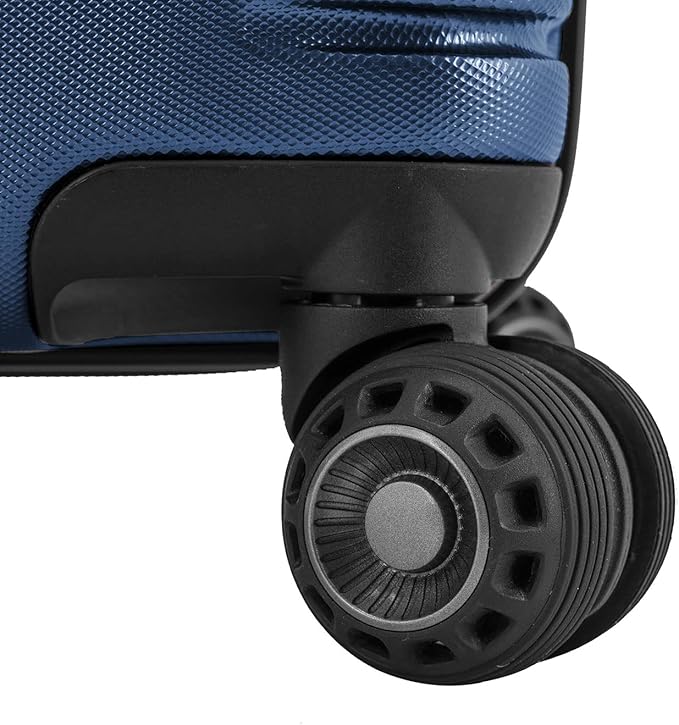Traveler's Choice Archer Polycarbonate Hardside Spinner Luggage Set,Tie Down Straps, Blue, 2-Piece