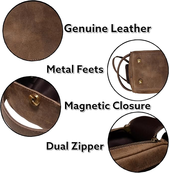 Premium Buffalo Leather Unisex Toiletry Bag/Leather Travel Kit