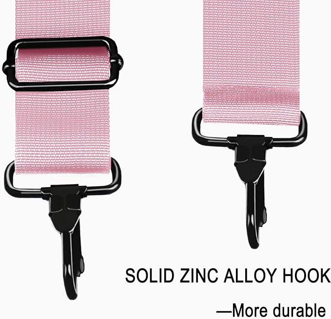 Askuko Shoulder Strap, 56 Inch Universal Adjustable Shoulder Belt Replacement Laptop Bag Shoulder Strap with Metal Hooks for Briefcase, Laptop Messenger Crossbody Bag, Luggage Duffel Camera, Pink