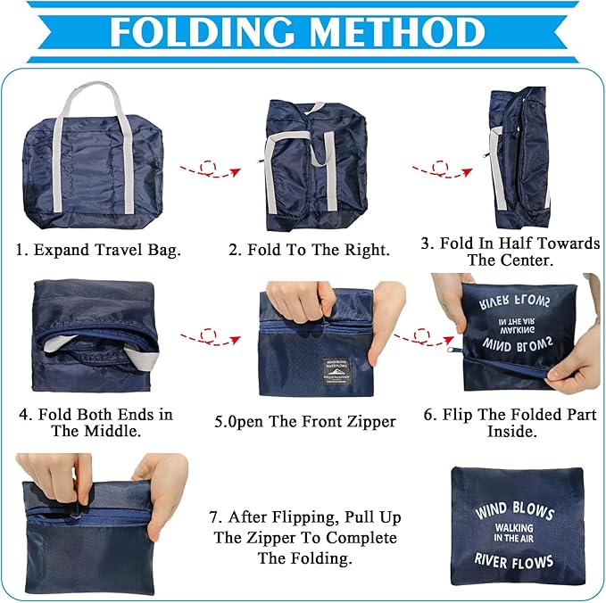 4PCS Foldable Travel Duffel Bag Tote Carry on Luggage Bag Spirit Airlines Personal item Sports Gym Bag Water Resistant Weekender Overnight Bags for Women and Men (Mix Colors)