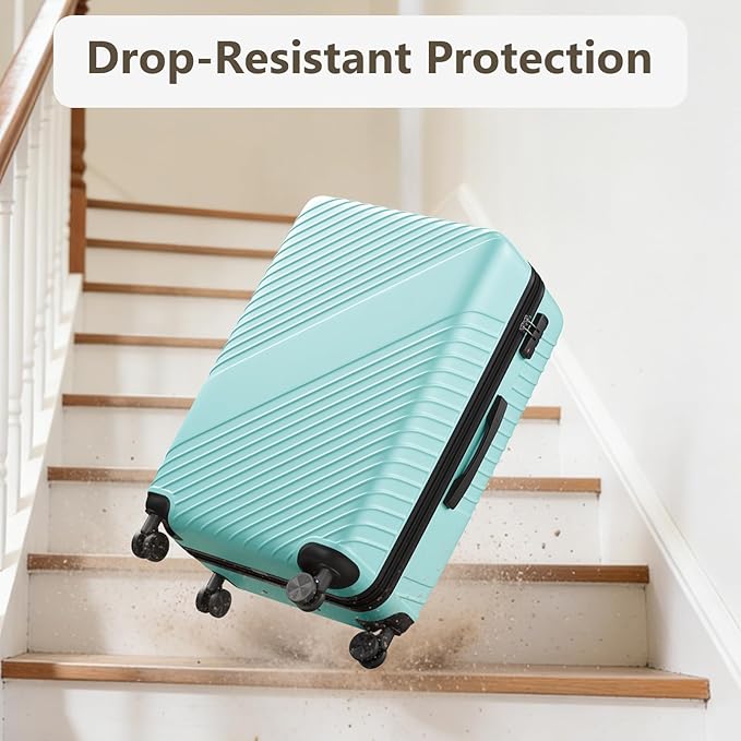 21 Inch Carry On Luggage, ABS Hardside Suitcase with Spinner Wheels, Airline-Approved Cabin Luggage with TSA Security Lock, Expandable Travel Suitcase for Flights, Business Trips & Weekend Vacations