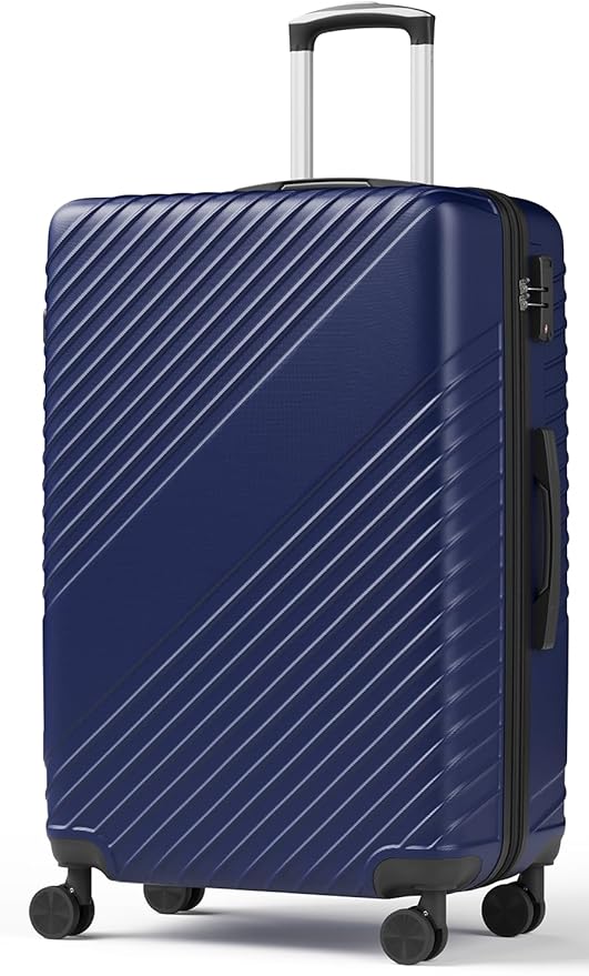 28 Inch Checked Luggage, ABS Hardside Suitcase with Spinner Wheels, TSA Security Lock, Lightweight Large Luggage for Women, Men, Expandable Travel Suitcase for Business, Road Trips & Family Vacations