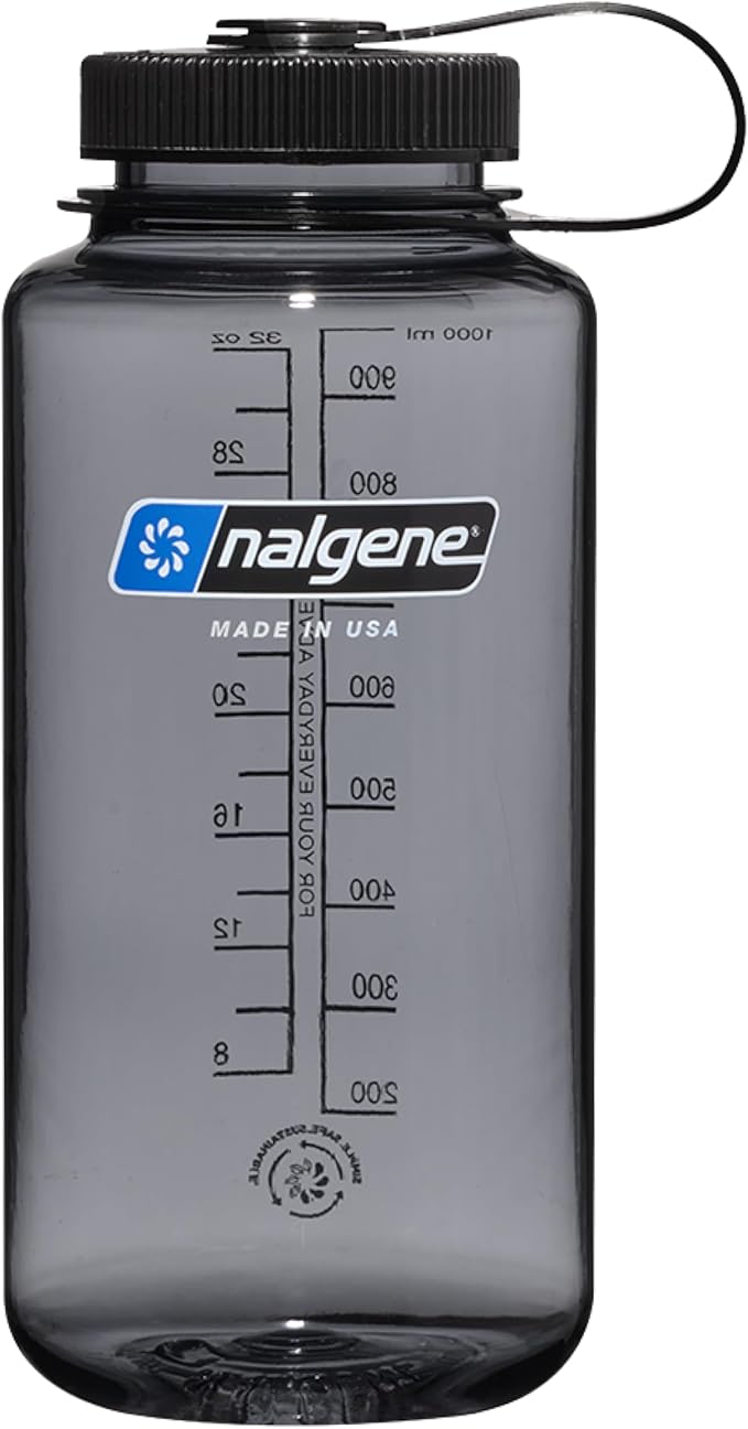 Nalgene 32 oz Wide Mouth Water Bottle | BPA-Free, Durable & Leak Proof, Lightweight Bottle for Hiking & Gym, Work & Travel
