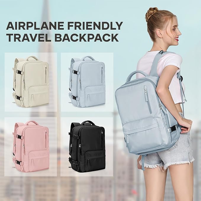 WONHOX Large Travel Backpack Carry on Flight Approved Laptop Work Business Backpack for Women Men Mochila de Viaje