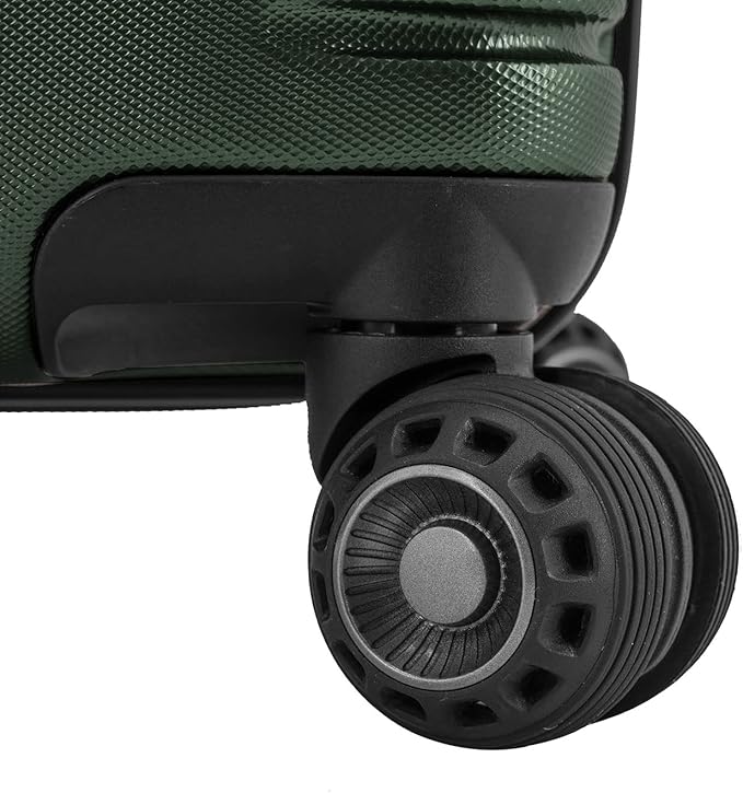 Traveler's Choice Archer Polycarbonate Hardside Spinner Luggage Set, Tie Down Straps, Green, 3-Piece