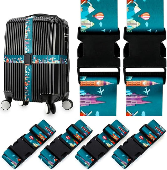 Adjustable Travel Luggage Strap Suitcase Belt Travel Bag Accessories 1.96 in W x 6.23 ft L
