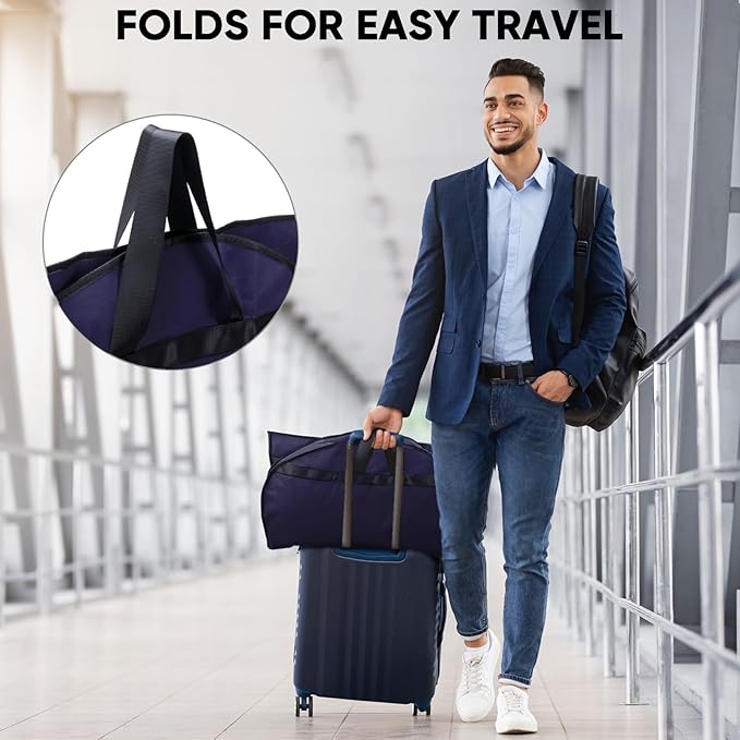 BALEINE 5PK Heavy Duty Garment Bag with Shoe Storage Travel Bag for Dresses, Suit, Coats Travel Essential (54", Blue)