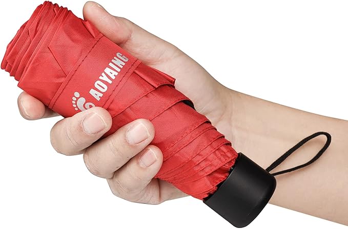 GAOYAING Compact Travel Umbrella with Case Sun&Rain Lightweight Small and Compact Suit for Pocket