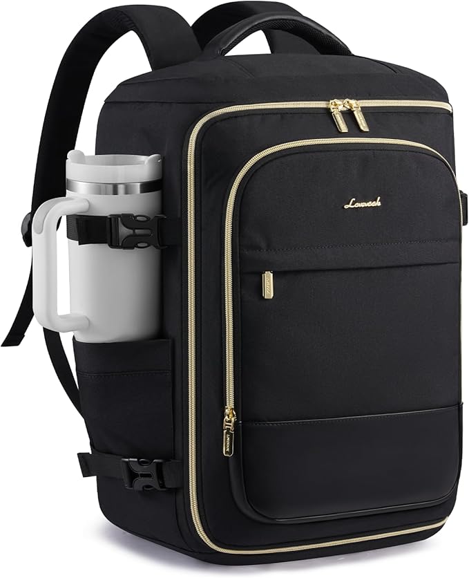 LOVEVOOK 40L Travel Backpack Carry on Flight Approved, Personal Item Bag with 3 Packing Cubes, Travel Backpack for Women Fits 17" Laptop, Water-resistant Carry On Bag for Airplanes