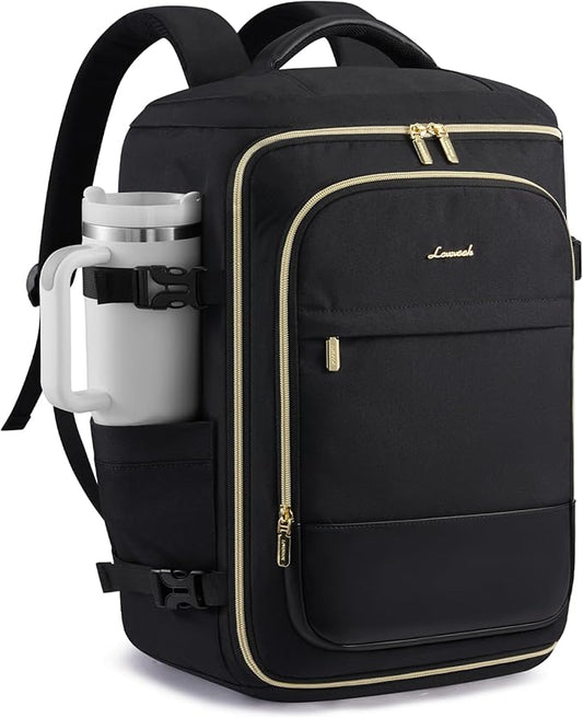 LOVEVOOK 40L Travel Backpack Carry on Flight Approved, Personal Item Bag with 3 Packing Cubes, Travel Backpack for Women Fits 17" Laptop, Water-resistant Carry On Bag for Airplanes