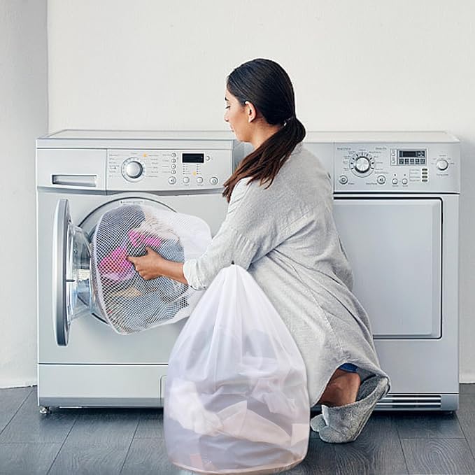 Extra Large Mesh Laundry Bags Washing Bag 6Pack Delicates Bag and Zipper Laundry Bag Jumbo for Washing Machine Large Mesh Bags for Blankets, Bedding, Coats, Toys (6PCS-XXXL)