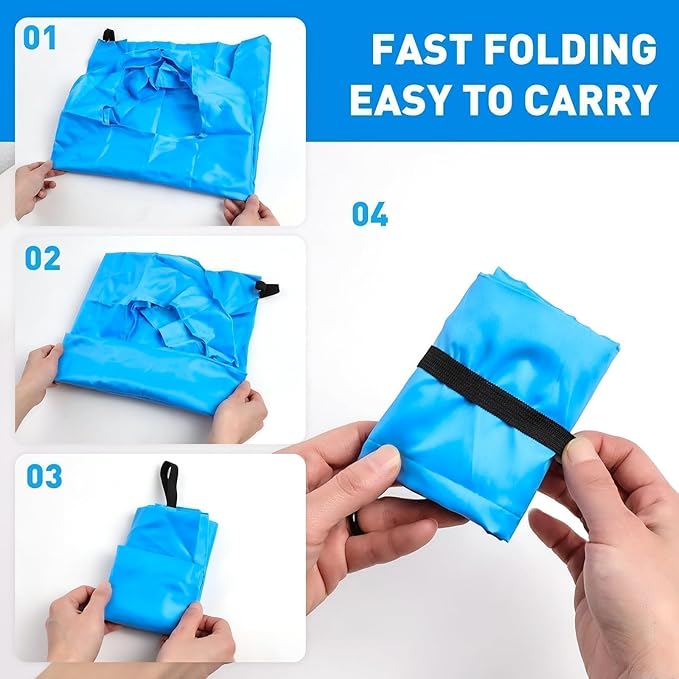 Washable Reusable Grocery Bags, Foldable Reusable Shopping Bags, Polyester Tote, Pocket Size Carrier