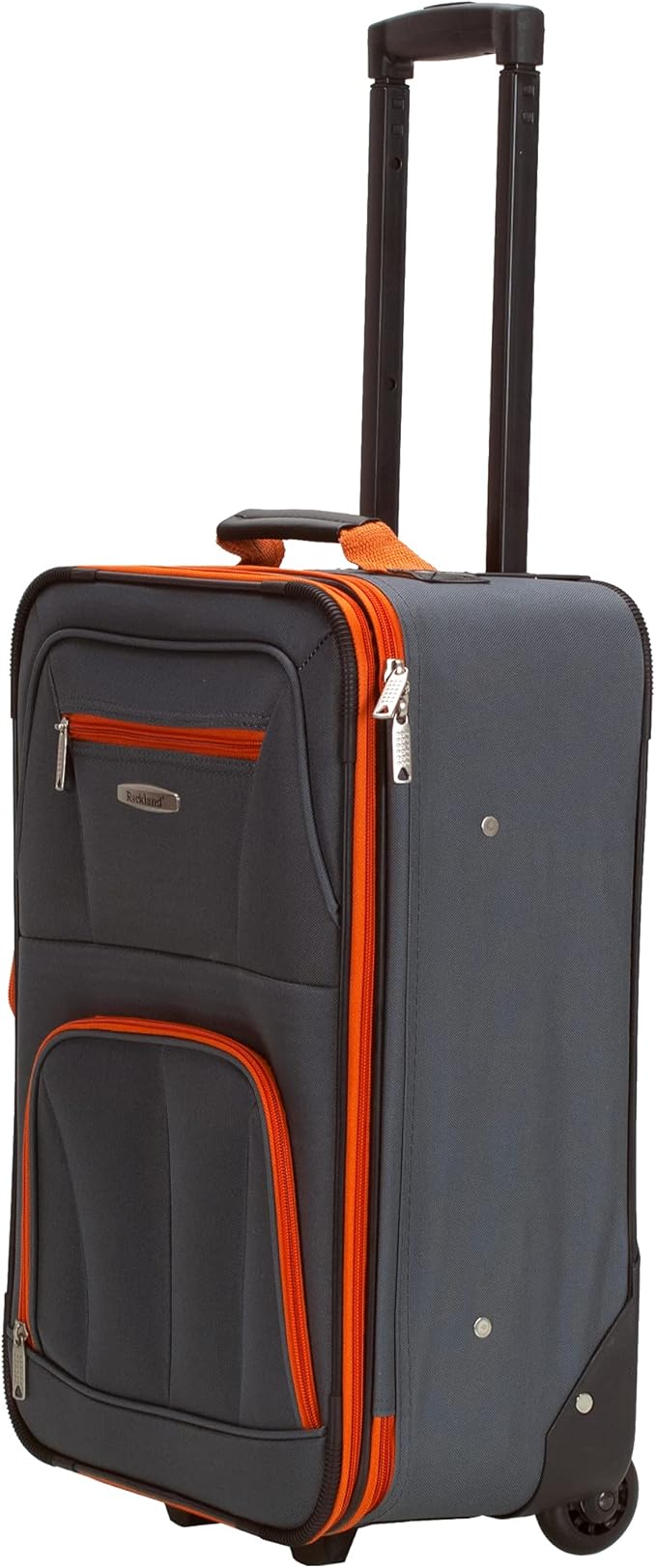 Rockland Journey Softside Upright Luggage Set, Expandable, Charcoal, 4-Piece (14/19/24/28)