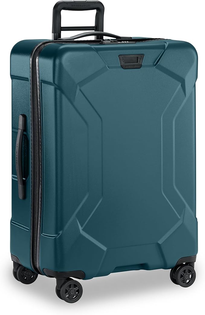 Briggs & Riley 27" Medium Trunk Spinner - Checked Luggage for Travel, Suitcases with Wheels, Hardside Rolling Bag for Men & Women, Self-Repairing Zipper - Torq Collection, Ocean