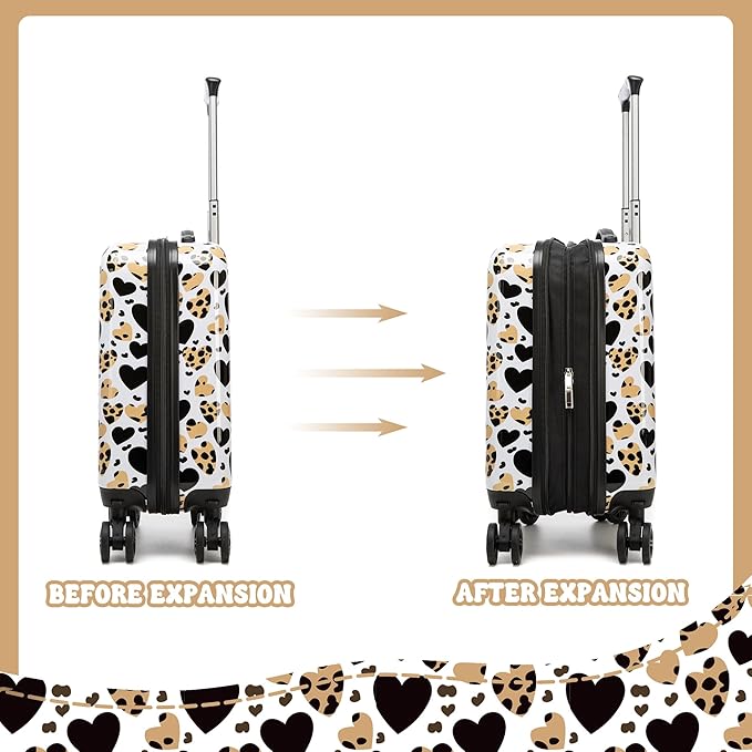 Kids Caary on Luggage Sets for Girls Women with Wheels Hardshell Suitcases with Travel Neck Pillow Suitcase Set for Airplane