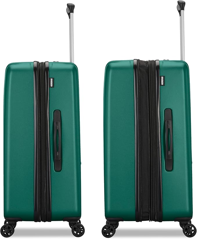 American Tourister Westridge Hardshell Luggage Set - 3 Piece Set - 20" Carry-On, 24” & 28” Checked Luggage Set with 360° Spinner Wheels - Expandable Suitcases for Extended Travel - Malachite Green