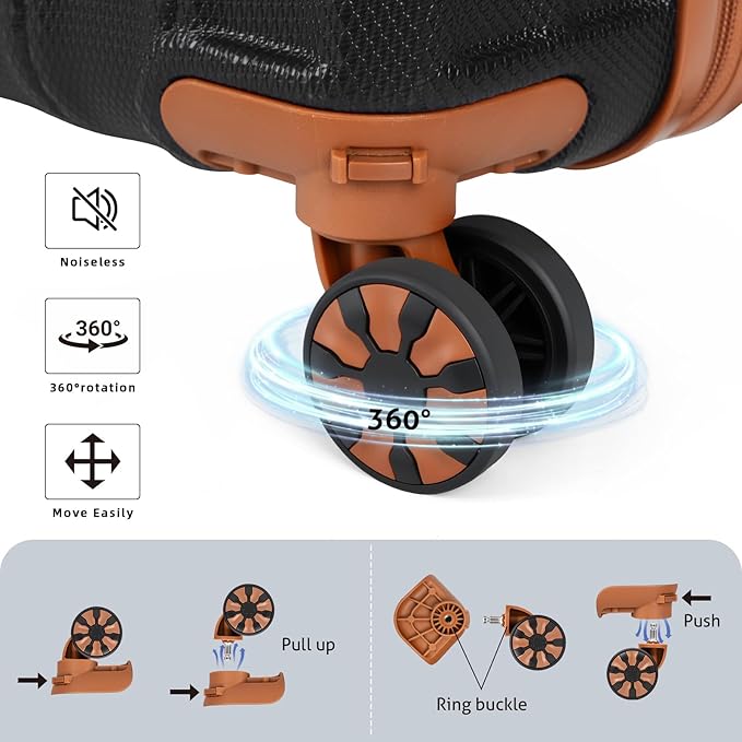 Luggage Sets 5 Piece，Suitcase with Spinner Wheels，ABS Hard Case Luggage，with TSA Lock Durable Travel Luggage，large capacity carry on luggage (20/24/28inch)