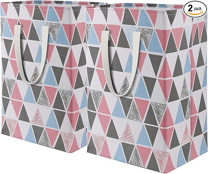 2 Pack Waterproof Laundry Hamper 150L Collapsible Laundry Basket Extended Cotton Handle Laundry Bag Large Clothes Storage Toy Organization for Bathroom Bedroom Laundryroom College Dorms
