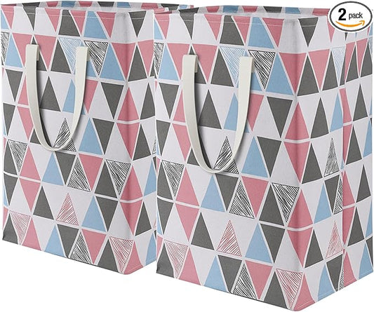 2 Pack Waterproof Laundry Hamper 150L Collapsible Laundry Basket Extended Cotton Handle Laundry Bag Large Clothes Storage Toy Organization for Bathroom Bedroom Laundryroom College Dorms