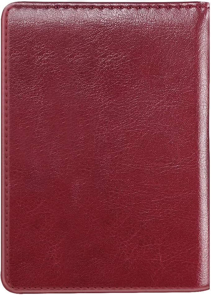 Passport Holder Cover Travel Wallet RFID Blocking Cute Flowers Passport Wallet with Elastic Band for Women,Red