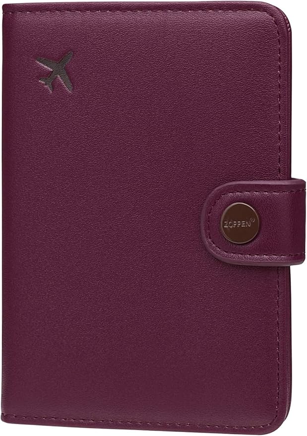 ZOPPEN Passport Holder Women, Passport Cover Travel Wallet Rfid Blocking Passport Wallet Cover Case Travel Essentials Document Organizer, Grape Purple
