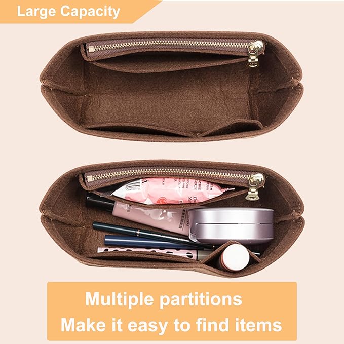 Doxo Purse Organizer Insert for Longchamp Mini/XS Handbags/Neverfull BB,Keeps Le pliage Mini Bags Neat And Shaped (XS/BB,Brown)