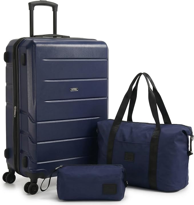 Hoteel Luggage Sets 3 Piece, 4-Yr Warranty, PC+ABS Hard Shell Expandable Suitcases with Wheels, TSA Aproved Lock and Carry on Bags, Travel Suit Case Set for Men and Women, (3-Piece, Blue)