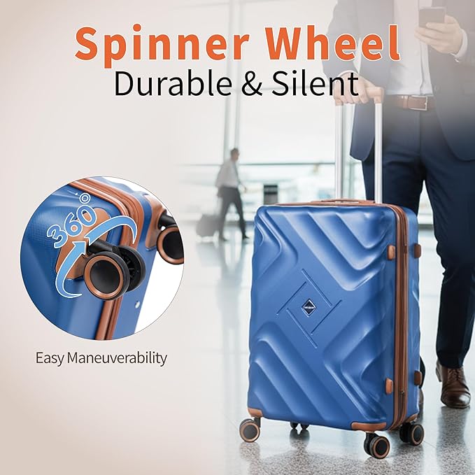 10 piece Luggage Set Expandable Suitcase 22x14x9 Airline Approved Carry on, ABS Hard Case Suitcases with Spinner Wheels,TSA Lock