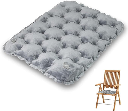 Inflatable Seat Cushion, Lightweight Camping Air Sitting Pad with Repair Cloths, Waterproof Air Cushion, Portable Air Seat Cushion for Climbing Hiking Office Airplane Car Stadium Seat