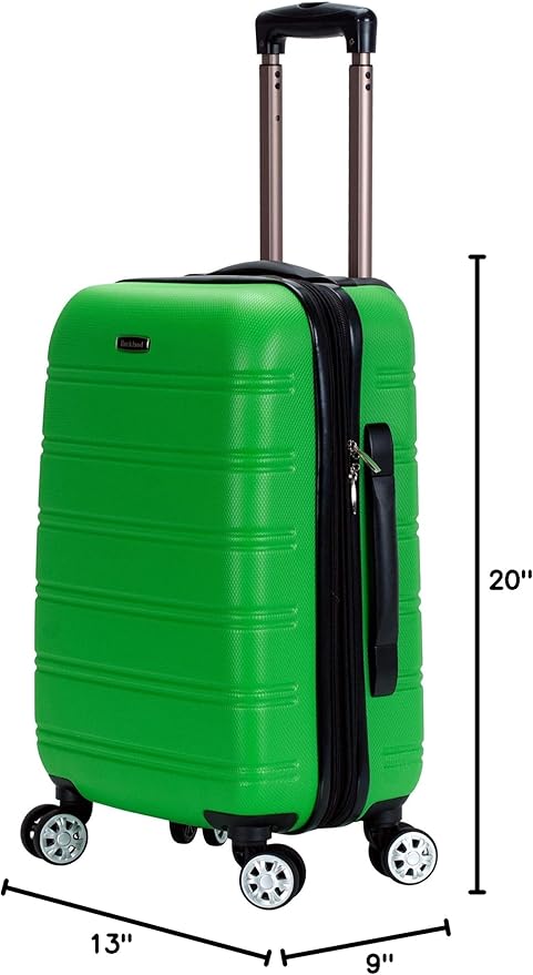 Rockland Melbourne Hardside Expandable Spinner Wheel Luggage, Green, Carry-On 20-Inch