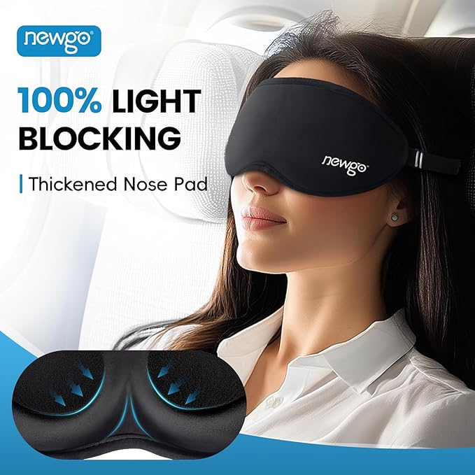 NEWGO 3D Cooling Sleep Mask, Weighted Cooling Gel Eye Mask for Sleeping, Cold Eye Mask, Hot Cold Therapy Blackout Sleep Mask for Puffiness, Dark Circles, Dry Eyes, Headaches and Stress Relief