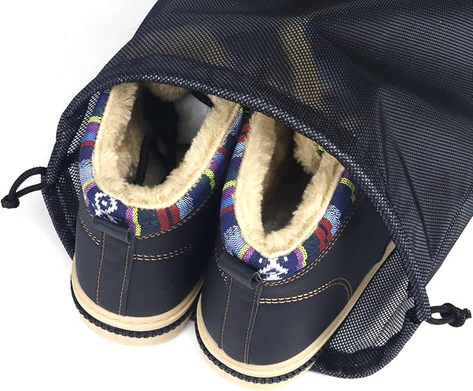 Gloppie Shoe Bags for Travel, (2-Pack) Shoe Storage Bag with Drawstring, Packing Organizer for Sneakers, Gym, Luggage, Closet, Weekender Overnight Travel Essentials
