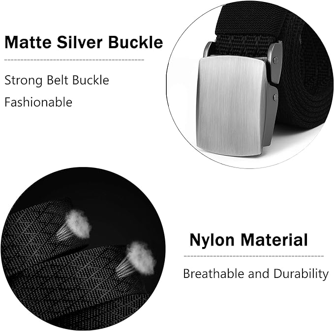 Mile High Life Nylon Web Belt Outdoor Military Belt With TSA Safe Plastic Buckle Belt