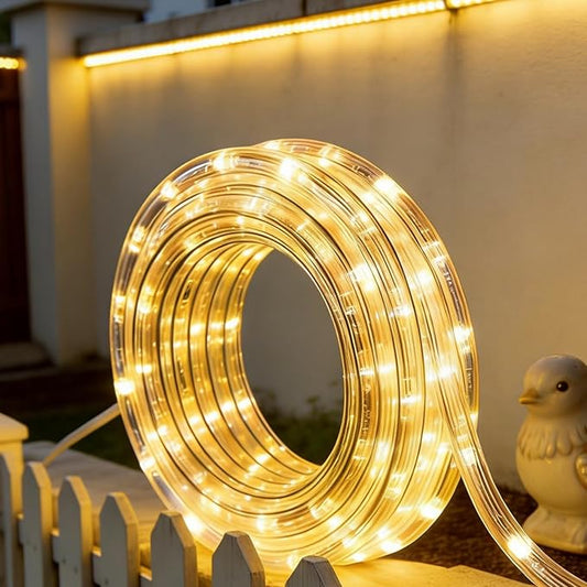 LED Rope Light, 20Ft LED Strip Lights Outdoor Waterproof Decorative Lighting for Indoor/Outdoor Decorations, Deck, Patio, Party and Bedroom Decorations (Wram White)