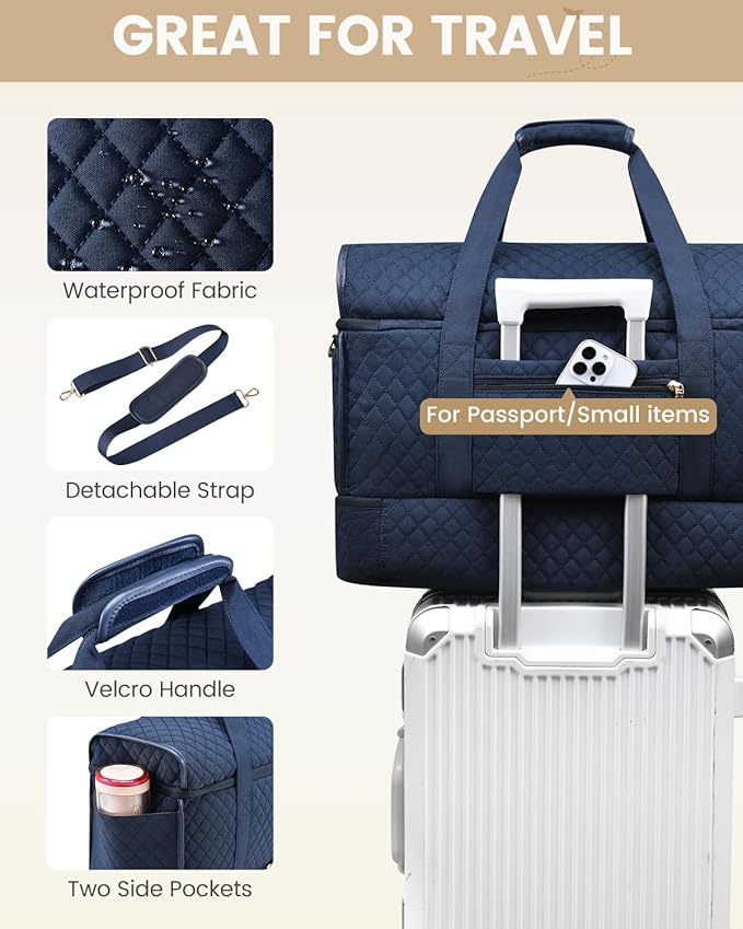 LOVEVOOK Large Travel Duffle Bag, Weekender Bags for Women With Shoe Compartment, Overnight Hospital Bag For Women Labor Delivery, Carry on Bag Personal Item Travel Bag, Yoga Gym Duffel Bag