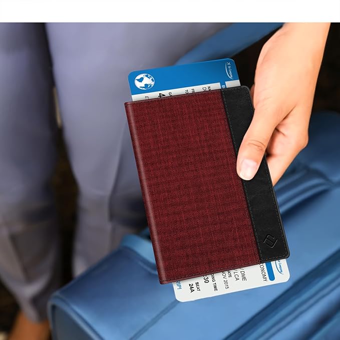 FINTIE Passport Holder, Slim Travel Wallet RFID Blocking Card Case Cover Passport Cover Protector Essentials with Credit Card Slots for Women/Men | Slim, RFID Blocking, Card Case Cover, Essentials, Credit Card Slots