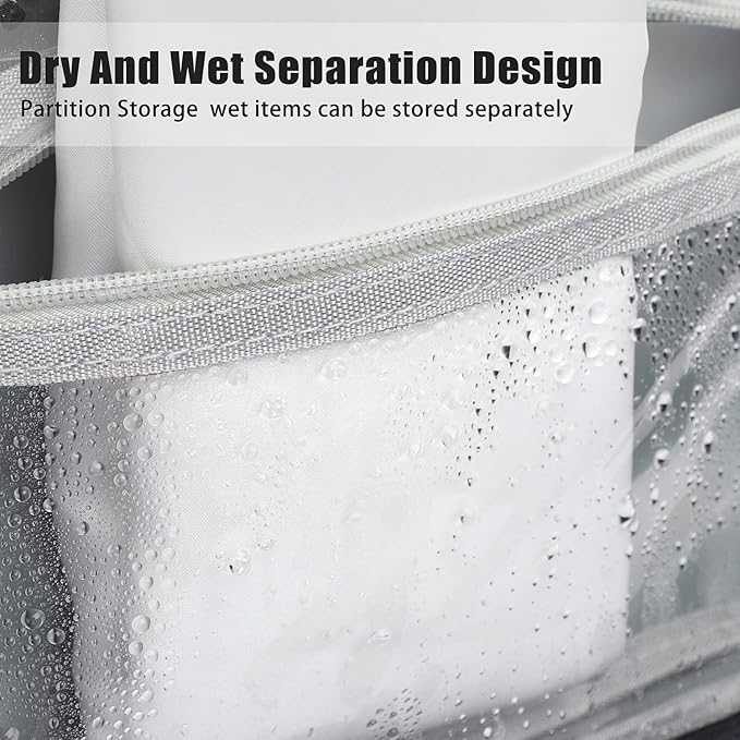 Etercycle Toiletry Bag for Women Men, Waterproof Hanging Toiletry Bags for Traveling, Portable Foldable Travel Wash bag with Hanging Hook, Shaving Bag for Bathroom Shower- Gray