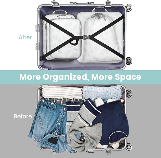 Cambond Compression Packing Cubes for Travel - Lightweight Expandable Travel Bags Luggage Organizers Travel Essentials Compression Cubes for Travel Space Saver for Carry on Suitcases Organizer