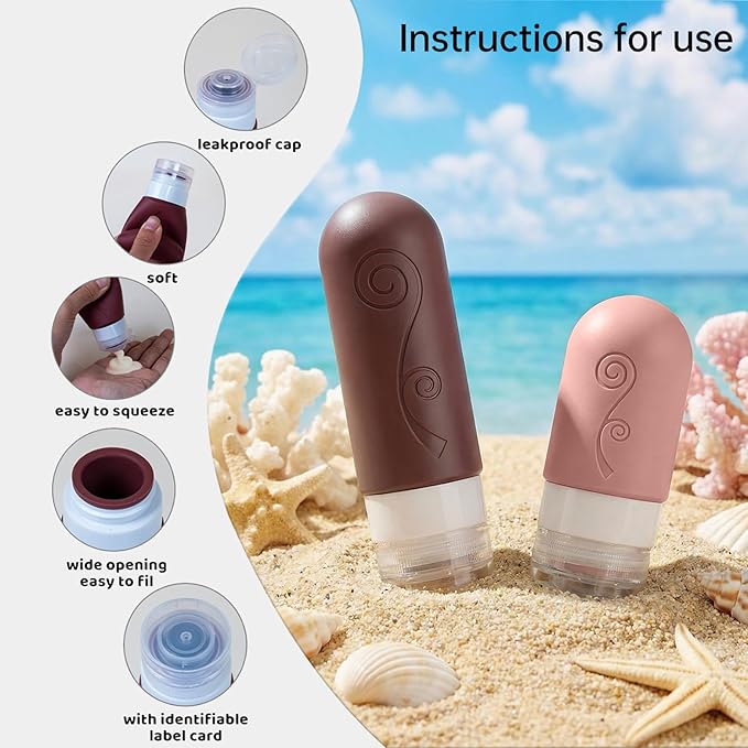 vodvob 16 Pack Travel Bottles Set for Toiletries, TSA Approved Travel Containers Leak Proof Silicone Squeezable Travel Accessories 2oz 3oz for Shampoo Conditioner Lotion Body Wash (BPA Free) (pink)