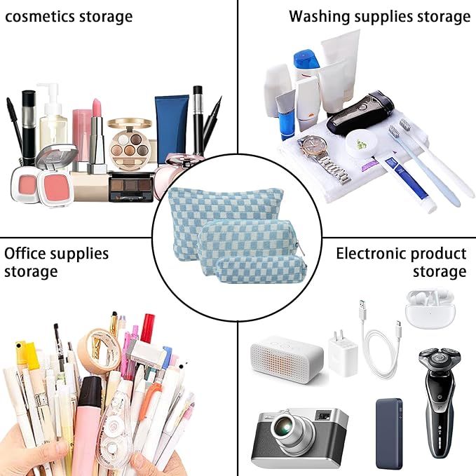 LYDZTION Makeup Bag Cosmetic Bag for Women,1Pcs Large Capacity Makeup Bags and 1Pcs Pencil Case Makeup Brushes Storage Bag Travel Toiletry Bag Organizer