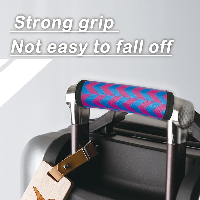 5 Pack Luggage Handle Wrap, Neoprene Suitcase Handle Cover, Bright Color Luggage Identifier for Easy Airport Pickup, Soft Grip Travel Accessories for Cruise Airplane, Purple