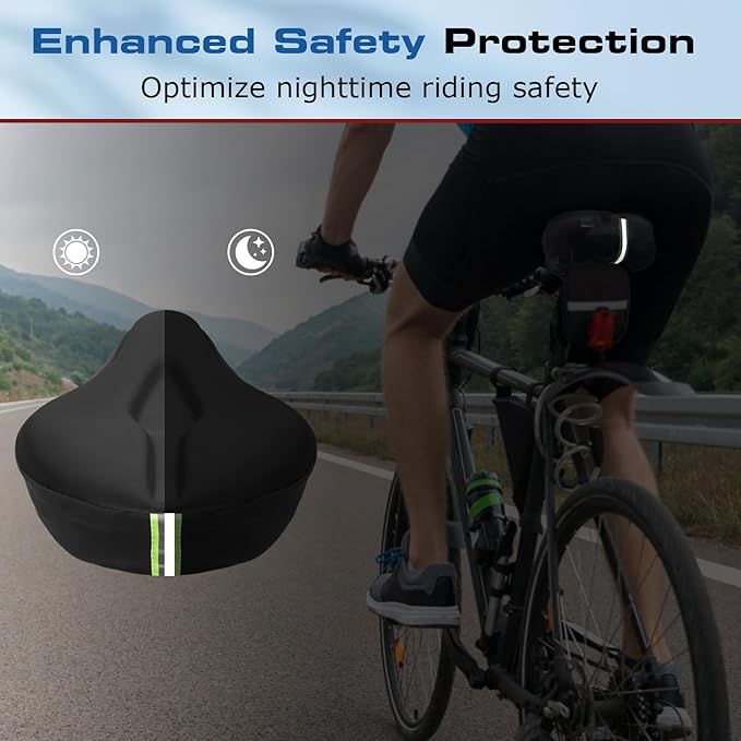 Zacro Bike Seat Cushion - Gel Padded Bike Seat Cover for Men Women Comfort, Extra Soft Exercise Bicycle Seat Compatible with Peloton, Outdoor & Indoor Bike Saddles