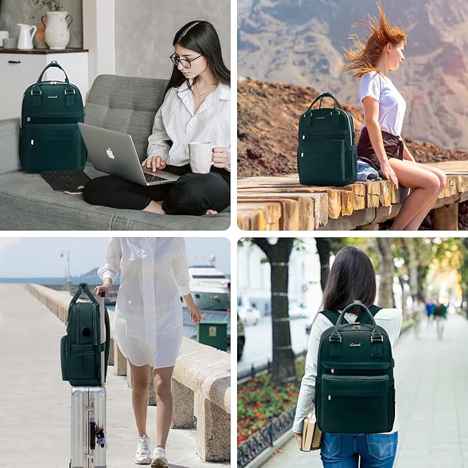 LOVEVOOK Laptop Backpack for Women 15.6 Inch Laptop Bag with USB Port, Fashion Waterproof Backpacks Teacher Nurse Stylish Travel Bags Vintage Daypacks for College Work